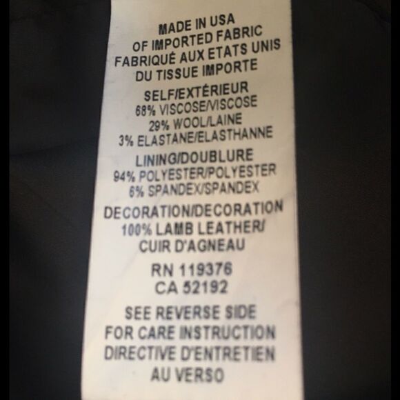 Helmut Lang Sleeveless Wool Leather Trim Flex Suit Black White Size 0 - Picture 12 of 13